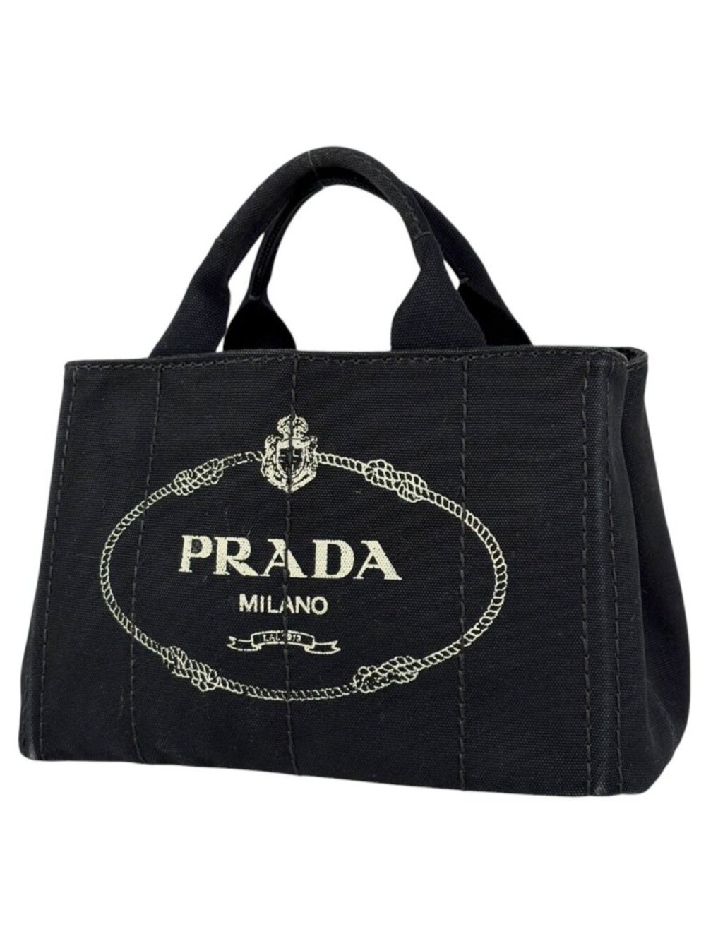 Prada Tote Bag Canapa Canvas Nero